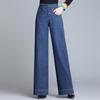 Уличная мода женские джинсы большого размера весна осень новые прямые брюки с высокой талией джинсовые свободные корейские повседневные широкие брюки
