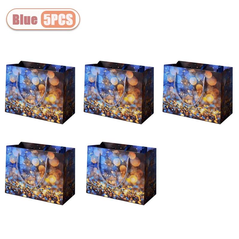 1-20 шт. Многоразовые подарочные бумажные пакеты для Рождества, дня рождения и вечеринки, пакеты-тоут для упаковки конфет, для праздничного и повседневного хранения подарков