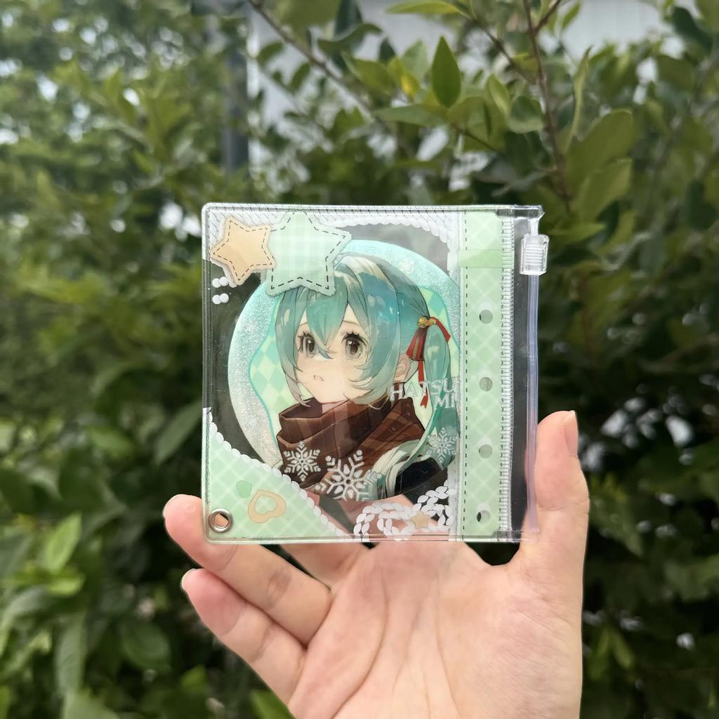 Japanese INS Star Plaid PVC Badge Holder 58~78mm Round Pin Badge Beautify Transparent Display Pocket Cute Cartoon Bag Pendant