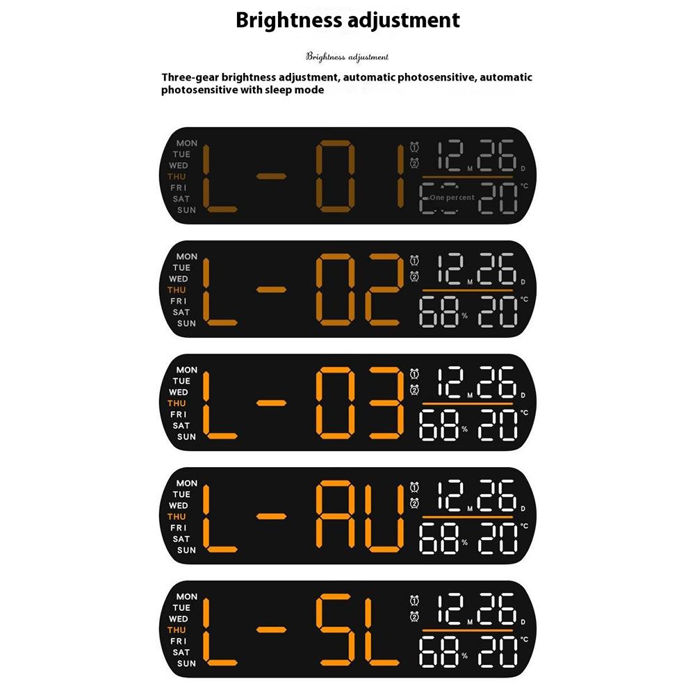 5512 Светодиодный цифровой будильник Многофункциональный дисплей времени, температуры, даты Электронные часы
