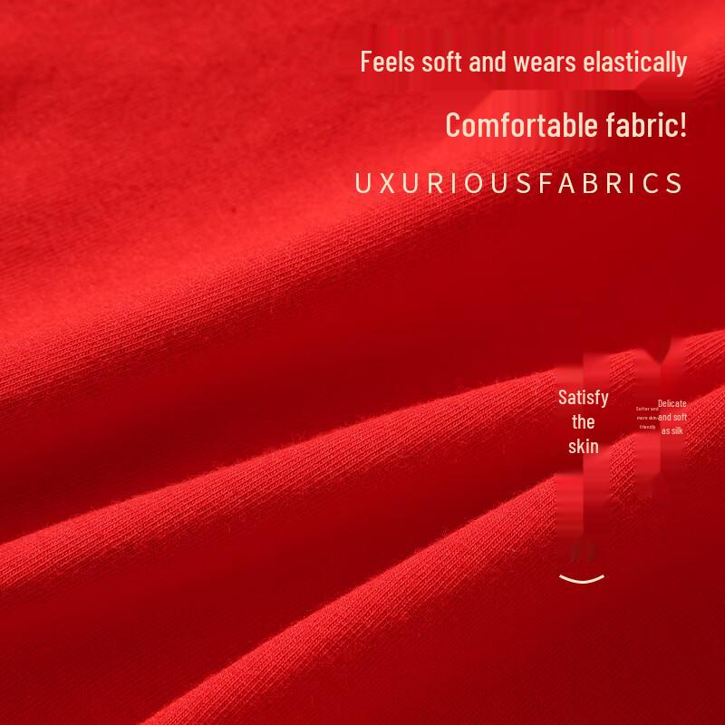 Langsha Women's Festive Red Cotton High-Waist Underwear & Socks Gift Set