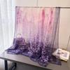 Purple Flower Rhyme Encryption Yourou Gauze Printing Spring and Summer Silk Scarf Large Long Scarf Travel Shawl Sunscreen Women's Scarf Headscarf