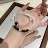 Natural White Crystal Ghost Agarwood Beaded Bracelet New Chinese Style Minimalist Jewelry Women