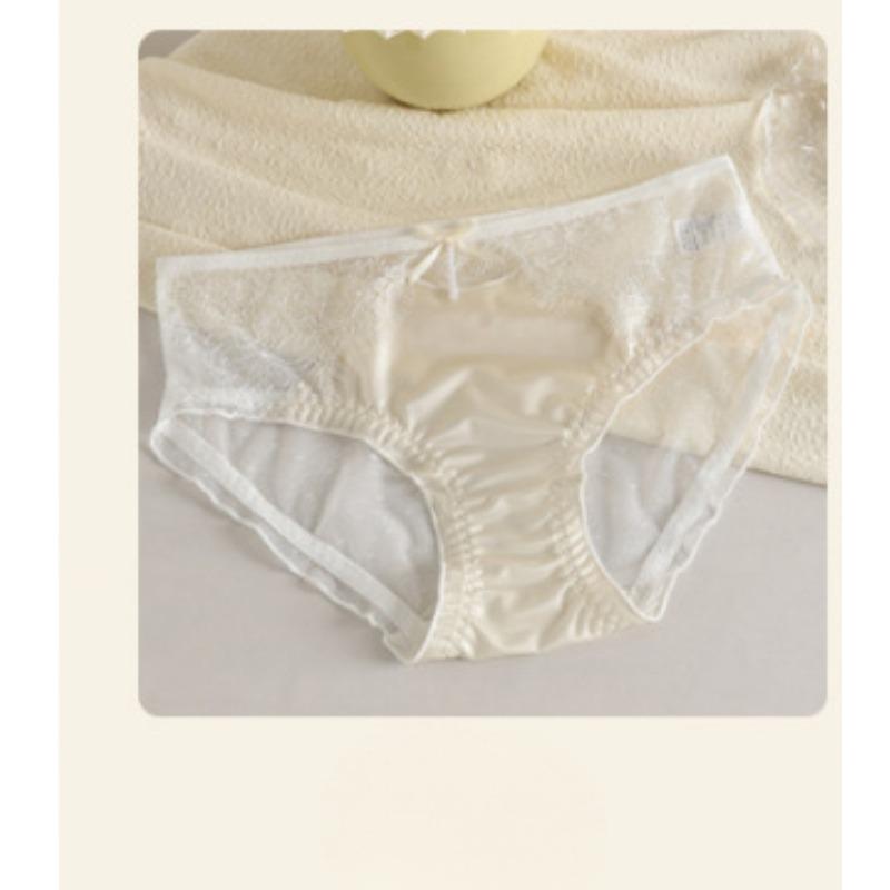 Spring Summer Lace Silk Fabric Seamless Low Waist Briefs Thin Design Comfortable Breathable Skin Friendly Women's Underwear Panties