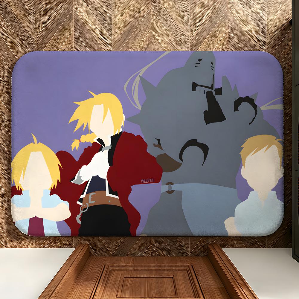 Anime F-FMA:B-b Floor Mat Soft Flannel Floor Mat Suitable for Entryways, Living Rooms, Bedrooms, and Bathrooms