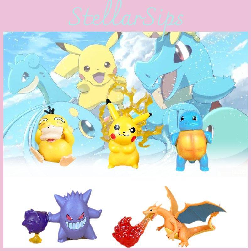 Adorable Pokmon Pikachu Bulbasaur Squirtle Psyduck Pvc Figurine Set 10cm Collectible Toys
