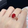 BELLA BOX Red Oval Shape New Temperament Elegant Opening Rings For Women Zircon Wedding Engagement Party Fine Jewelry Gift
