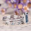 Engagement Three Sets Of Rings, Fresh Jewelry, Fashionable Large Rectangular Women'S Rings