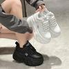 White Black Chunky Sneakers Women Spring Autumn Thick Bottom Dad Shoes Women Fashion PU Leather Platform Sneakers Ladies
