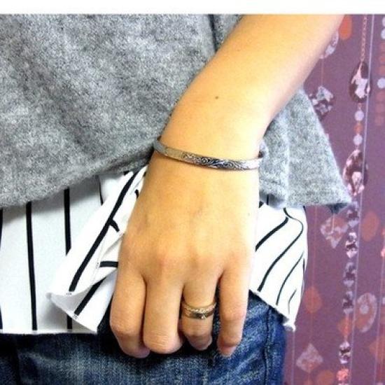 Гавайские украшения браслет S тонкий стальной серебряный [Jurais] размер 5,5 см (Для оружия)