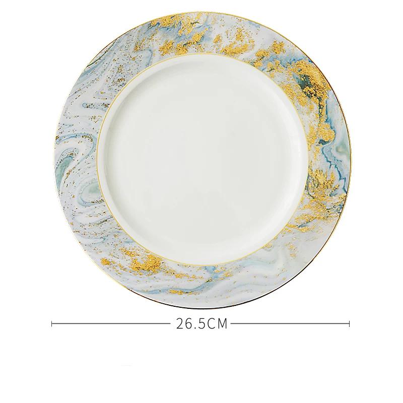 Креативная обеденная тарелка «Звездное небо», легкая роскошная ресторанная тарелка для десерта и салата, изысканная керамическая посуда, миска для супа