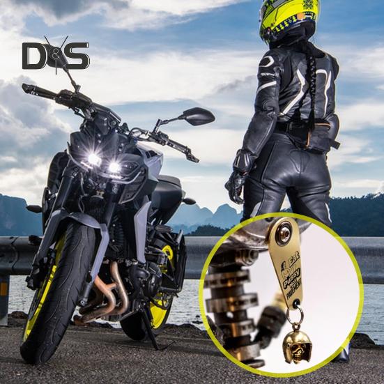 Мотоциклетный колокольчик Гремлина, металлический череп, колокольчик-хранитель, байкерский колокольчик удачи, крючок для брелока для мотоцикла, велосипеда