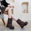 Брюки Сапоги Женская обувь Осень Зима Новинка Двухсекционные съемные короткие сапоги для женщин Модные сапоги на платформе Botas