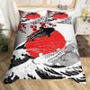 Koi Fish Duvet Cover Set Carp Tie Dye Bedding Sets Traditional Chinese Ink Art Bedspread Lotus Leaf Nature Quilt Cover Full Size