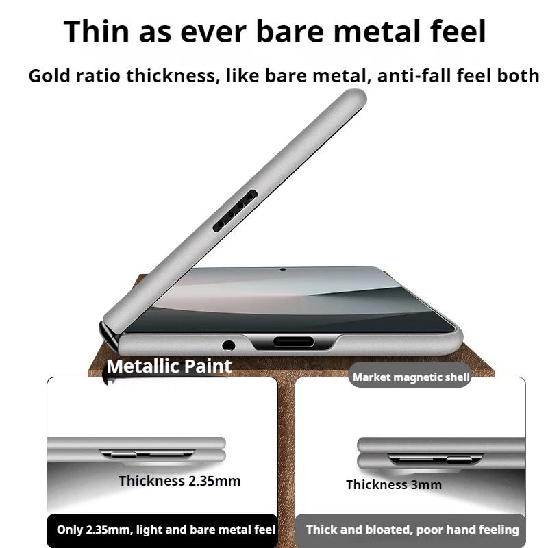 Ультратонкий матовый металлик чехол для телефона Magsafe для Samsung Galaxy Z Fold 7 6 5 4 Магнитная беспроводная зарядка Ударопрочная накладка