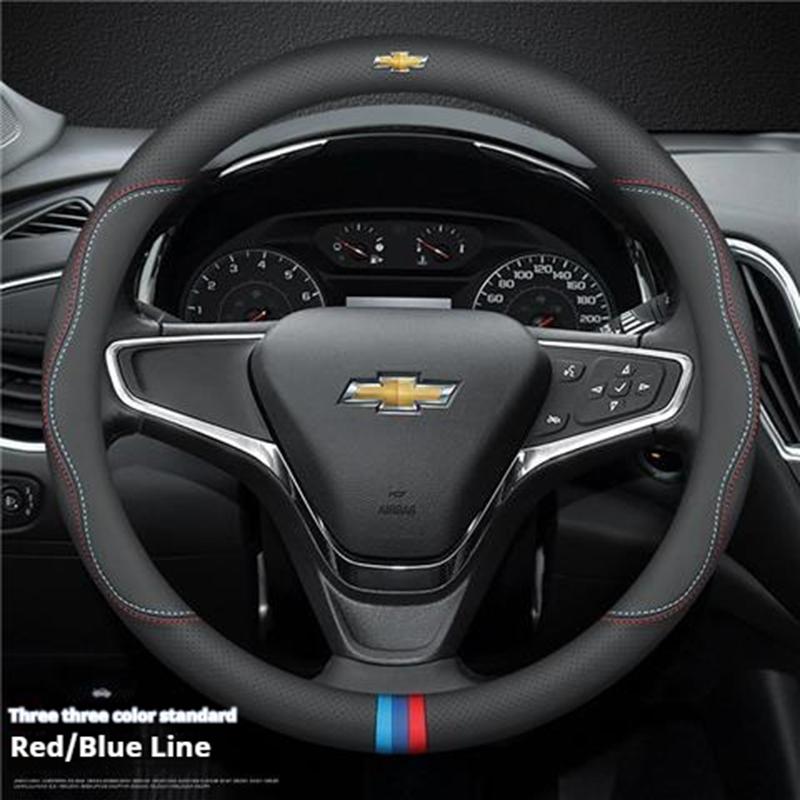 Кожаная накладка на руль автомобиля для Chevrolet Montana Trailblazer EV SS RS Silverado RST Equinox RS LT Bolt EUV Blrzer 38 см