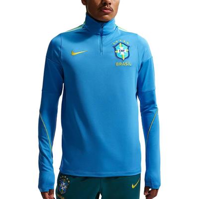 Dri-Fit Strike Сборная Бразилии Быстросохнущая Тренировочная Рубашка с Воротником-стойкой Простая Длинный рукав Футболка Мужские топ IB4988-435