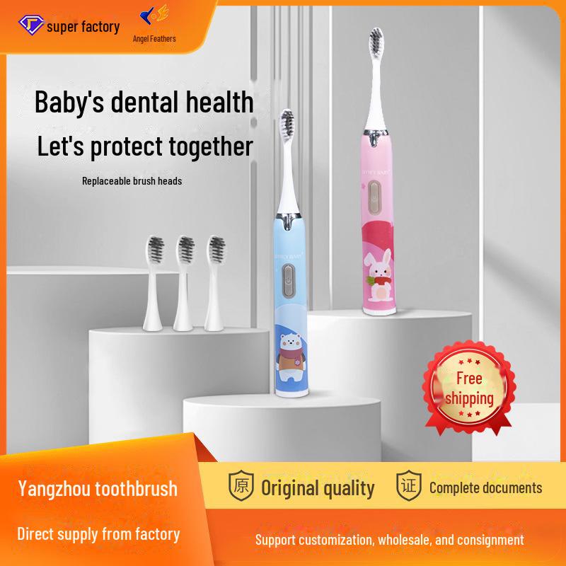 Children's Rechargeable Smart Sonic Electric Toothbrush – Cute Cartoon Model with Sweeping Vibration