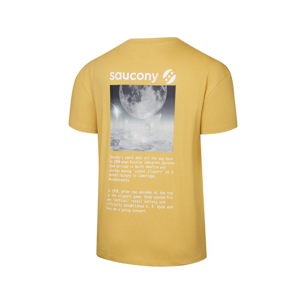 SAUCONY Natural Echo Fashion Удобная Универсальная Свободная Футболка с Коротким Рукавом Унисекс Топы Желтый SA3259ST52O-YL051