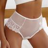 Sexy Mesh Women Lace Underwear Mid-Rise Briefs Hollow Out G String Underpant Solid Comfortable Female Breathable Lingerie