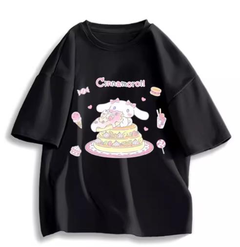 2026 New Fashion RoundNeck ShortSleeve TShirt Spring Summer Sanrio Cinnamoroll Women TShirt Cute Top Clothing