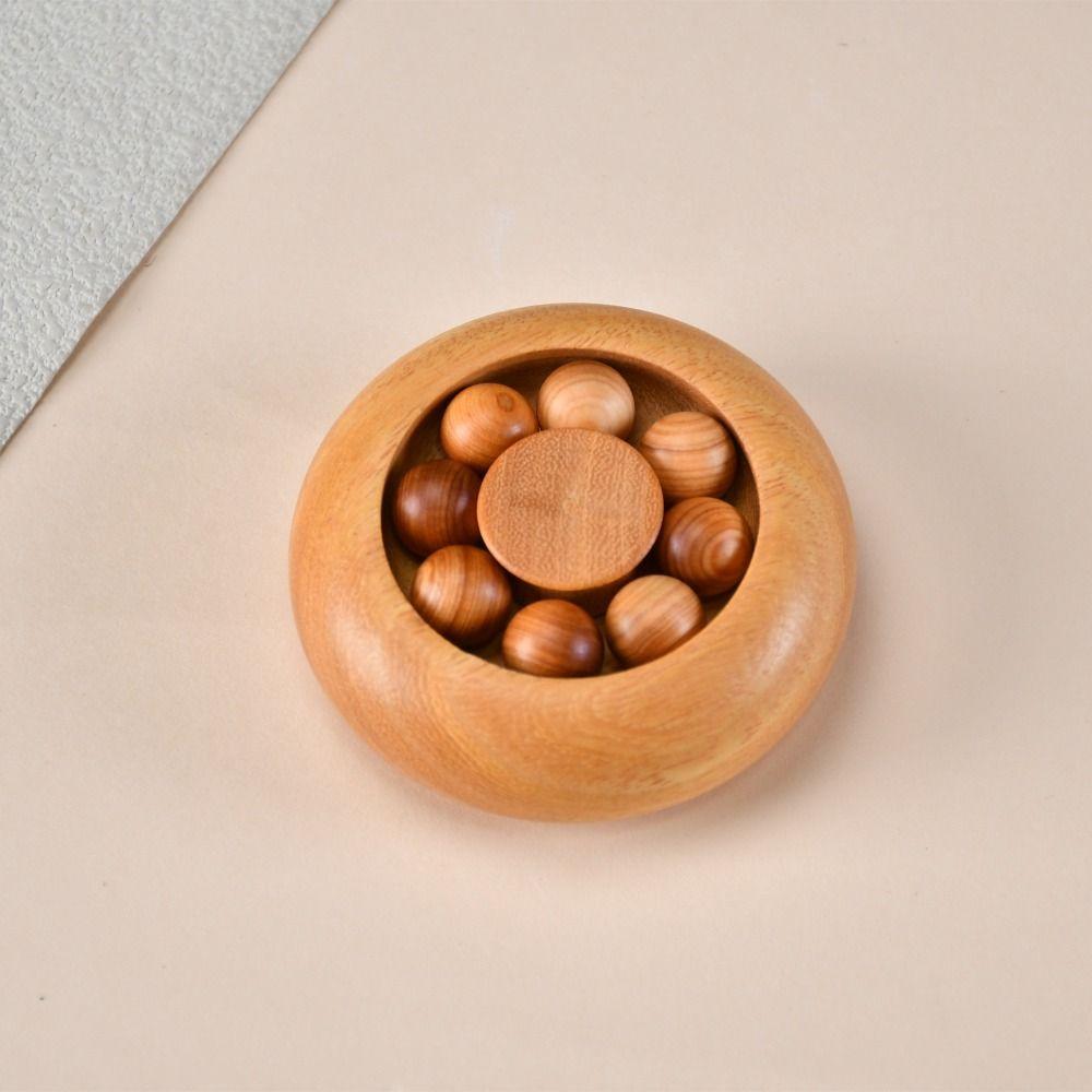 Solid Wood Stress Relief Fidget Toy Round Fidget Spinner Unique Wooden Fortune Bead Hand Exercise