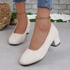 Мода 2024 Весна Осень Мода Высокий Каблук Неглубокий Носок Удобные Сапатос Пара Женские Повседневные Карьера Большие Размеры Рабочая Обувь Теннис