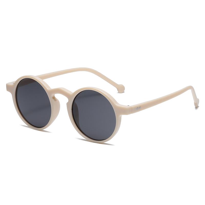 Small Round Sunglasses Women Vintage Brand Designer Brown Sun Glasses Round Frame Rivet Shades Female Ladies Uv400