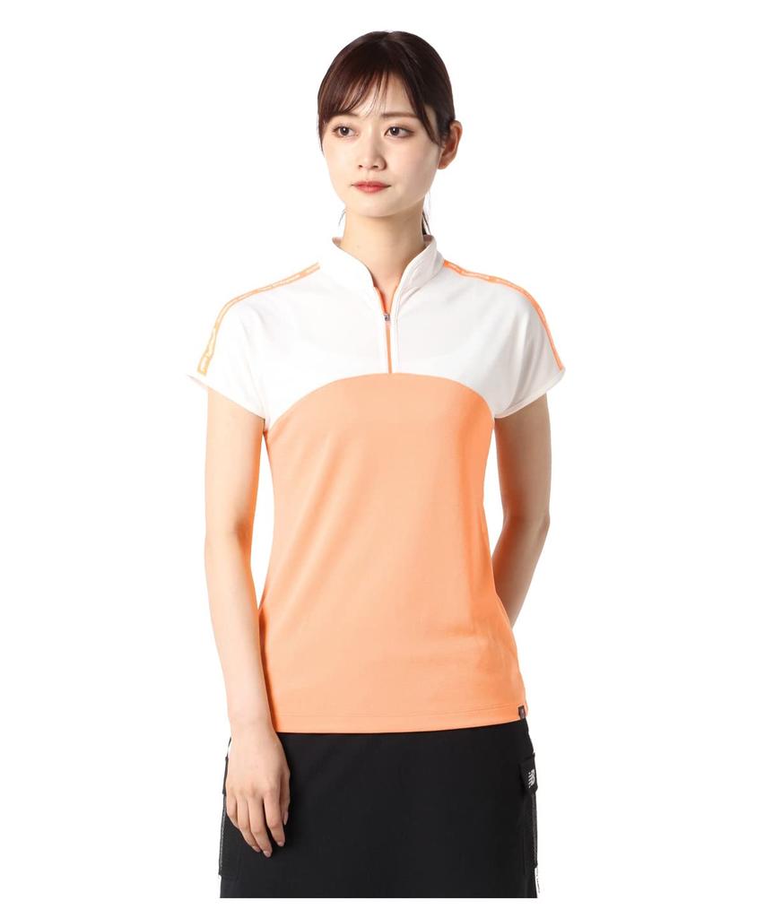 Golf Short Sleeve High Neck Shirt Quick X White 1 [New Balance] (Water Absorbent, Drying, Stretchy) / Women's / 012-2166505 100_Red [M]