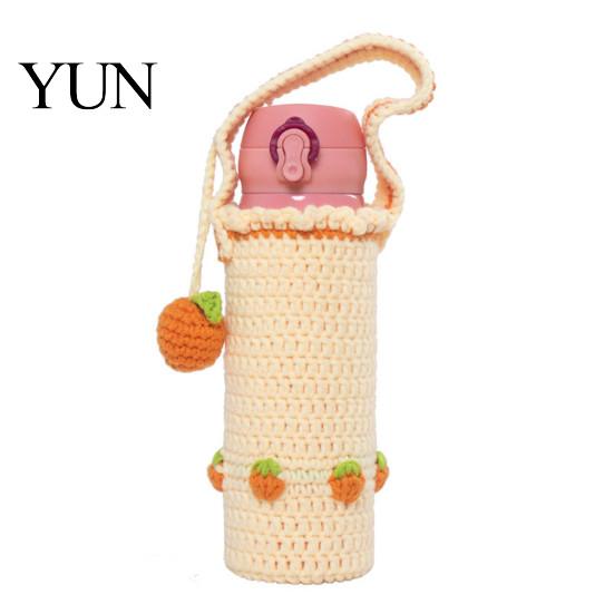 Reusable Glass Cup Protector Hand Crocheted Cover, Portable Elastic Wool Knit Sleeve, Breathable Hollow Sleeve Anti-Slip Protective Holder for