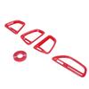 4PCS Air Conditioning Outlet Vent Trim Red Central Console Dash Air Vent Decorative Frame Protection Cover