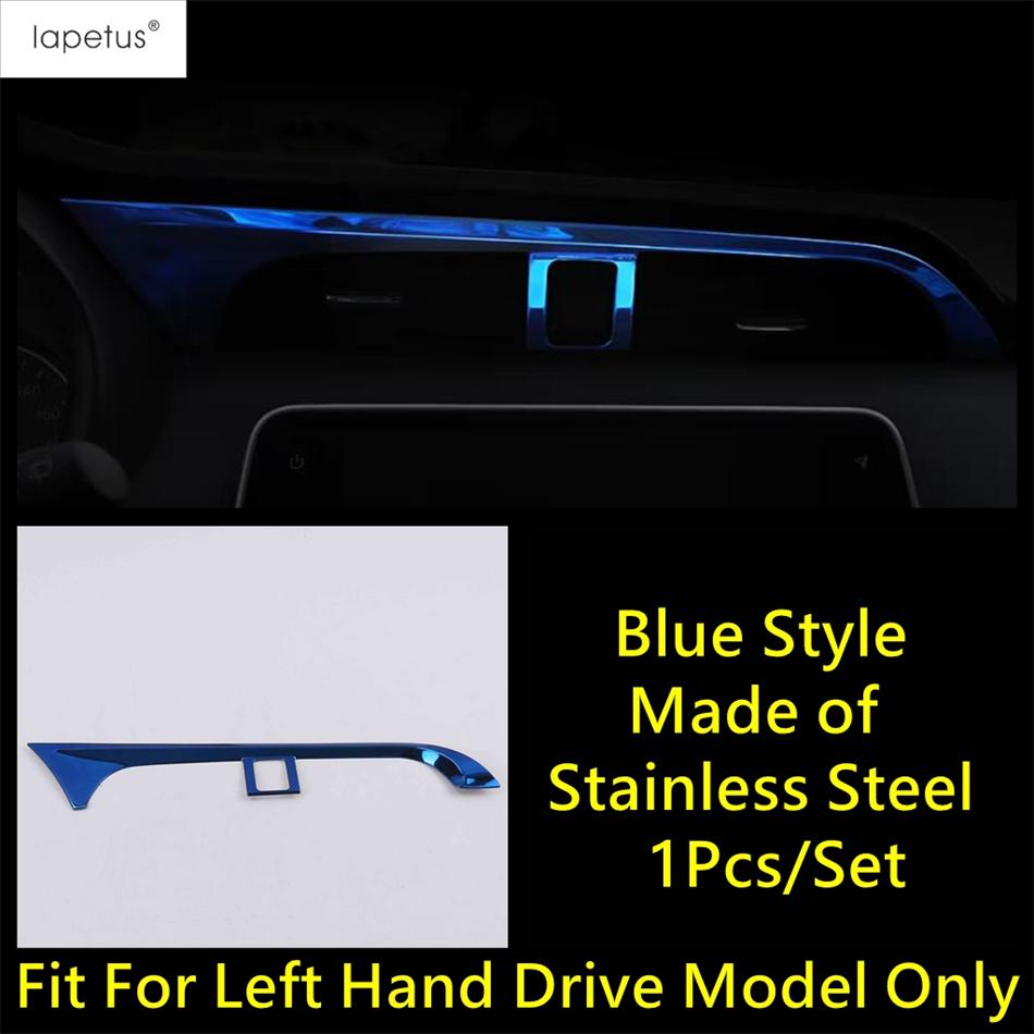 For Nissan Kicks 2017 - Central Control Middle Air AC Outlet Vent Warning Lamp Frame Cover Trim Stainless Steel Accessories