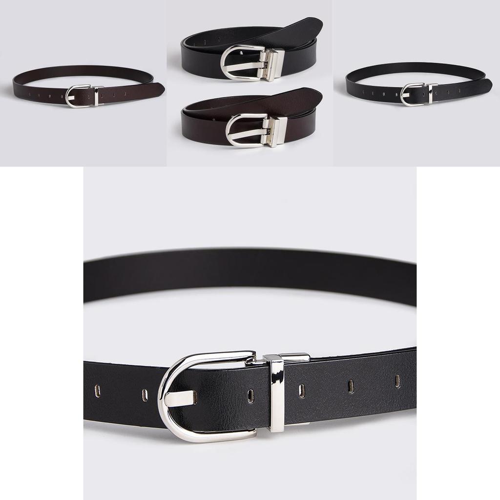 Twolayer Cowhide Ladies Belt With Alloy Closure For Formal Office And Business Outfits