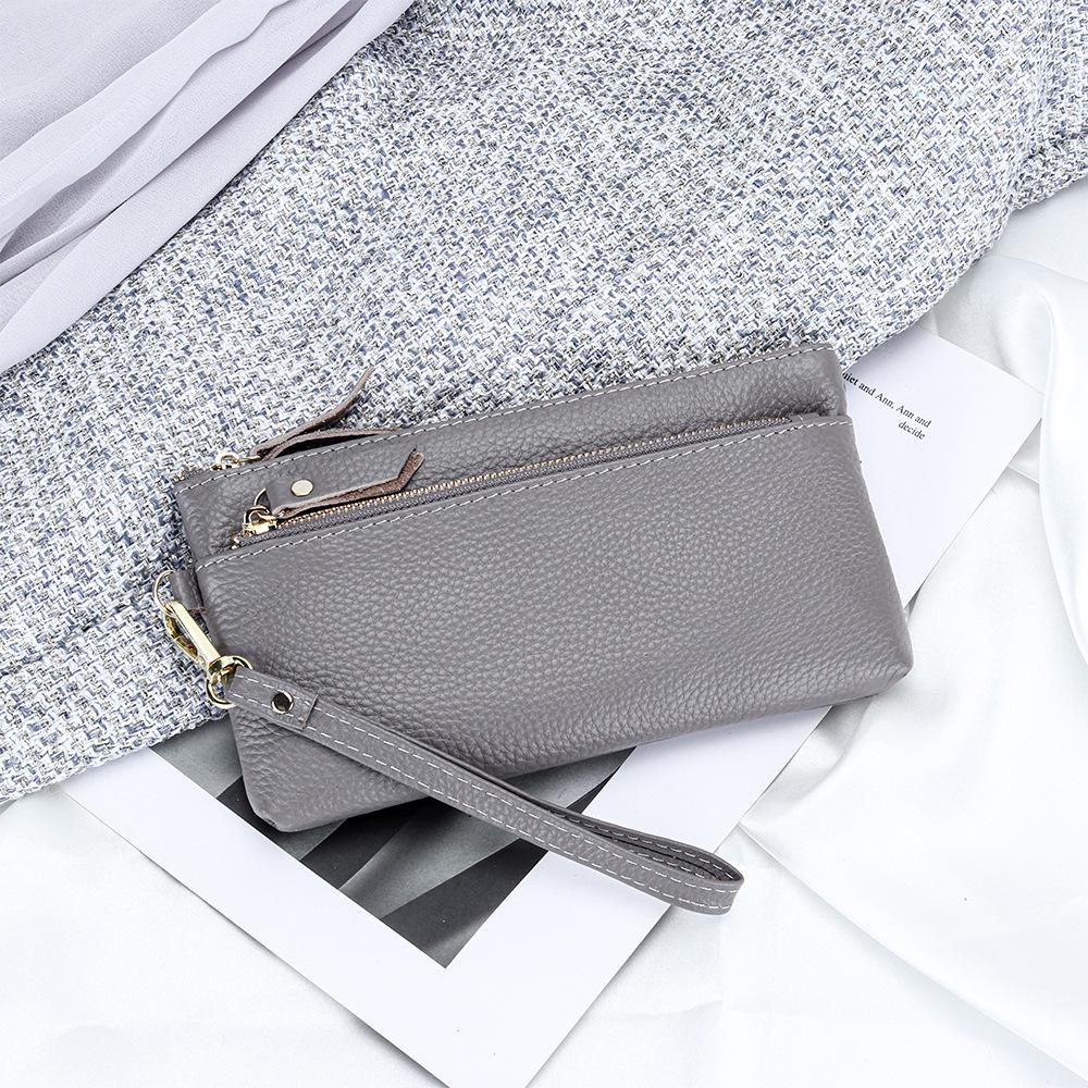 Женский кошелек-клатч из коровьей кожи большой вместимости с отделением для телефона