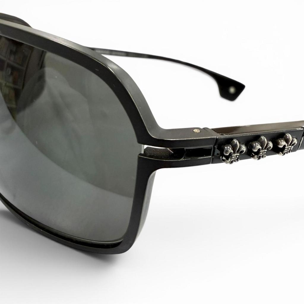 Очень хорошие СОЛНЕЧНЫЕ ОЧКИ CHROME HEARTS MORNING WOOD II черные 925 Б/У