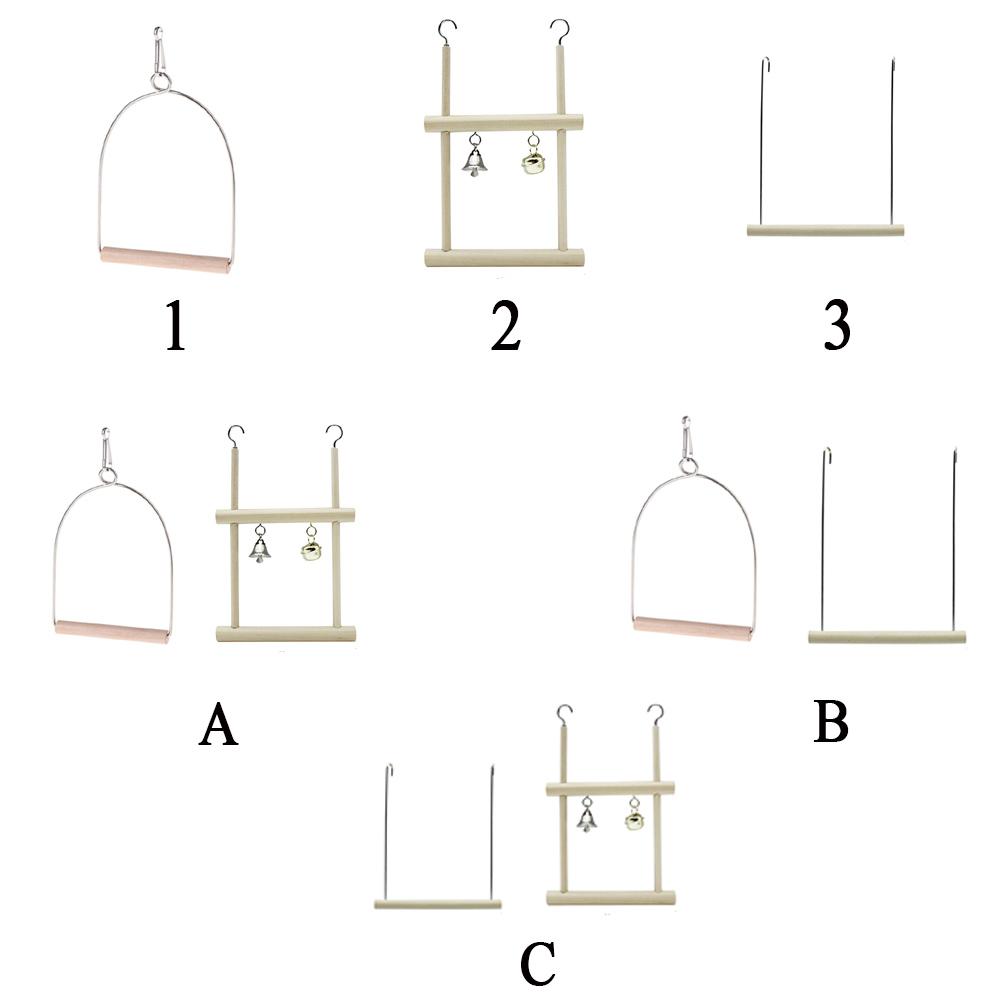 Natural Wooden For Bird Cage Bird Supplies Swing Parrots Swing Toy Hammock Birds Perch Bird Stand