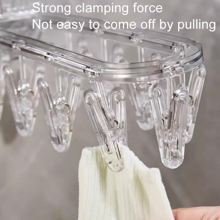 Suction Cup Clothes Rack Multi Clips Wall Mounted Indoor Outdoor Balcony Multifunctional Folding Clothes Bathroom Hanger