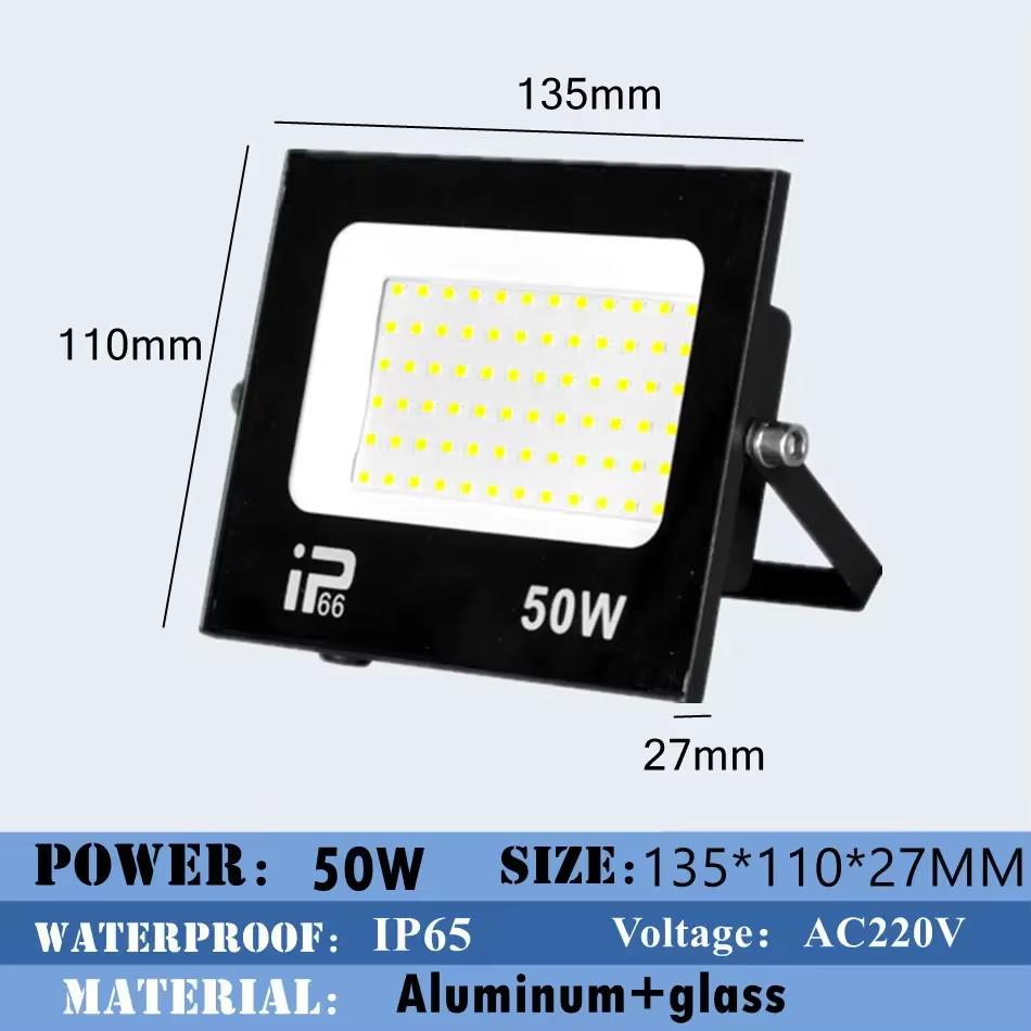 AC220V LED Flood Light Spotlight IP66 Waterproof Outdoor Garden Porch Courtyard Lamp  6500K Garage Gate Wall Lamps 100W 150W 200W