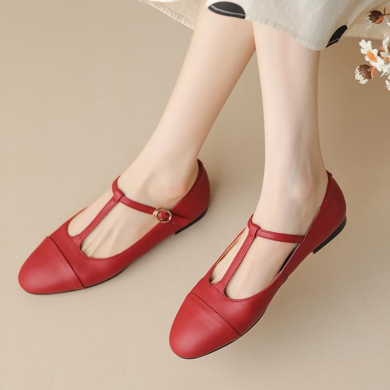 Модные женские туфли Мэри Джейн на плоской подошве, модные удобные кожаные туфли-лоферы на плоской подошве, черные, красные, женские танцевальные туфли, повседневная обувь, большой размер