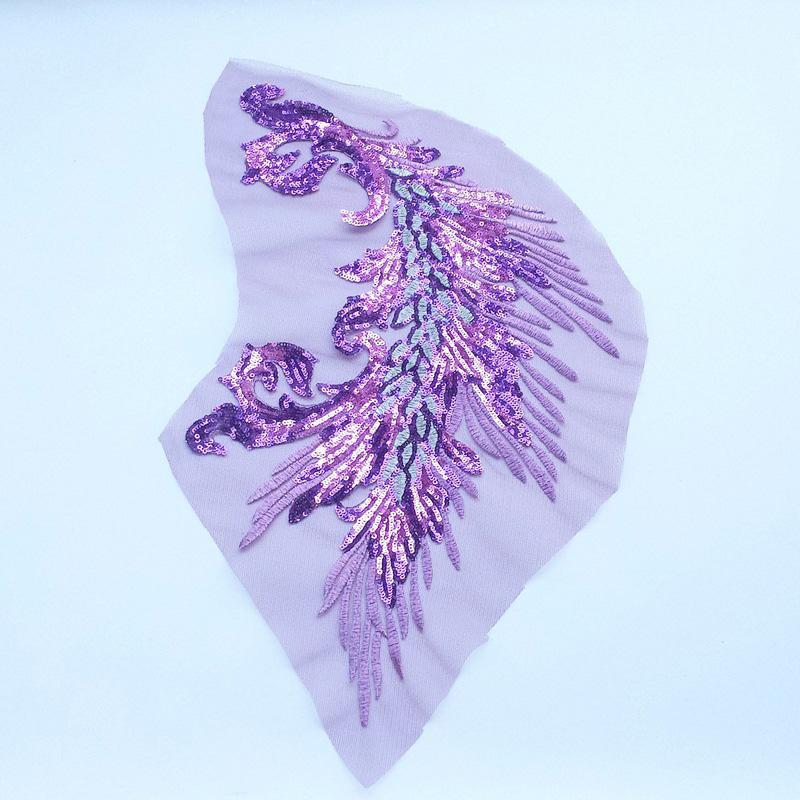 Вышитые нашивки Швейные аксессуары Перья Пайетки Кружево Рукоделие Хвост Феникса Сделай сам Пайетки Нашивки