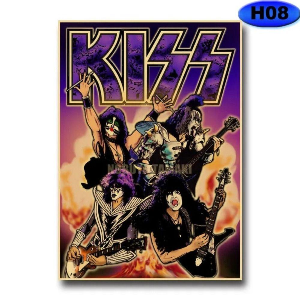 Винтажная жестяная вывеска группы KISS Хэви-метал Декор для музыкальной комнаты