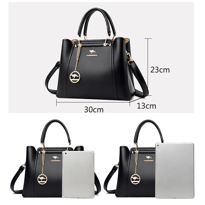 Women Soft Leather Handbags Luxury Designer 3 Layers Shoulder Crossbody Bags Ladies Large Capacity Shopping