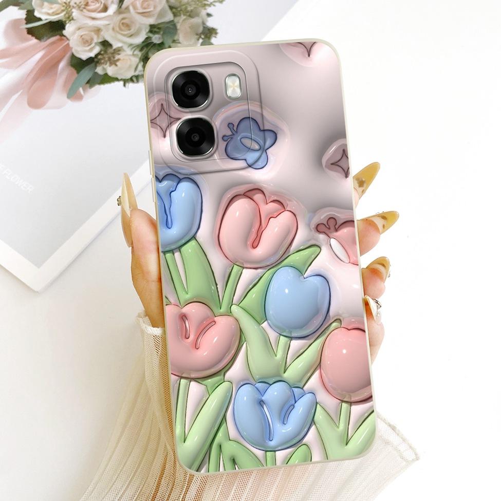 Чехол для телефона Oppo A6x 4G CPH2819 5G CPH2783 Чехол для Oppo A6x Милый Кавайный Роскошный Модный Цветы Крутой Расписной Силиконовый Корпус