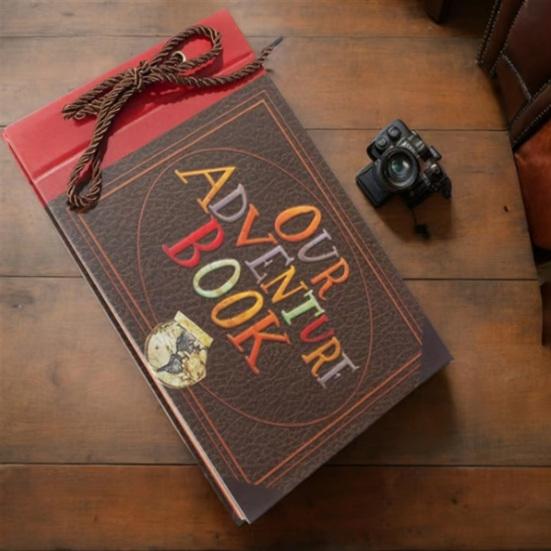 Adventure Book Scrapbook Handcrafted Photo Album with Pocket Retro Diary DIY Travel Journal Gift for Couples Anniversary Weddings Birthday Christmas