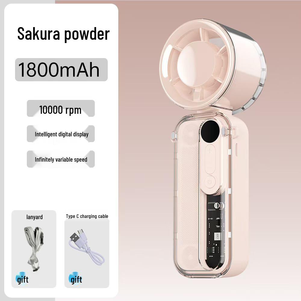 Rechargeable Handheld Neck-Hanging Mini Fan with Semiconductor Cooling and Long Battery Life
