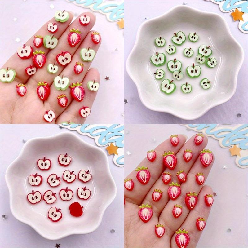 Мини Милые Мультяшные Фрукты Клубника Яблоко Украшения DIY Украшение Аксессуары для Ногтей и Волос