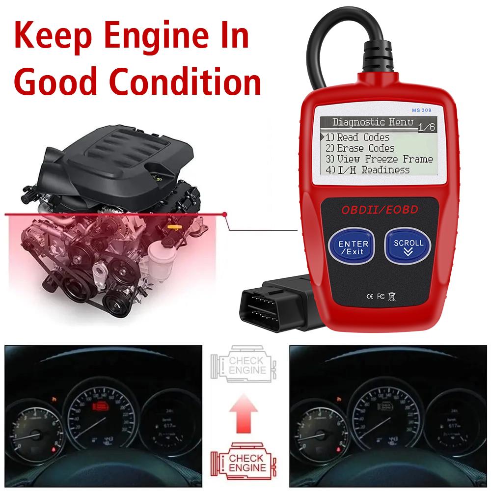 Сканер OBD 2, универсальная версия, очистка кодов неисправностей, многофункциональный цифровой дисплей, 16-контактный автомобильный диагностический инструмент, считыватель кодов OBD2