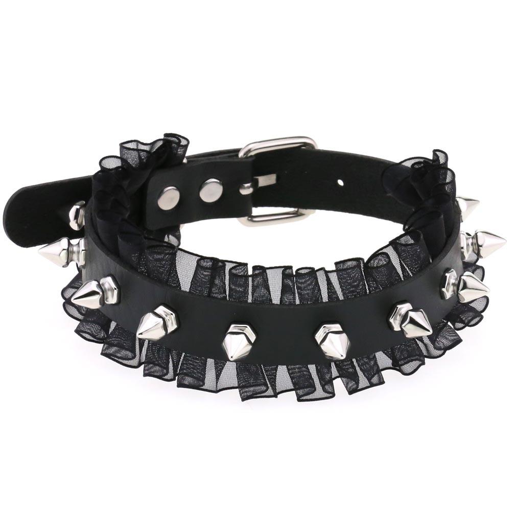 DIEZI Панк Черное Кружево Кожаный Чокер Торк Ожерелье Для Женщин Мужчин Харадзюку Готика Сексуальный Круг Сердце Воротник Ожерелье Ювелирные Изделия