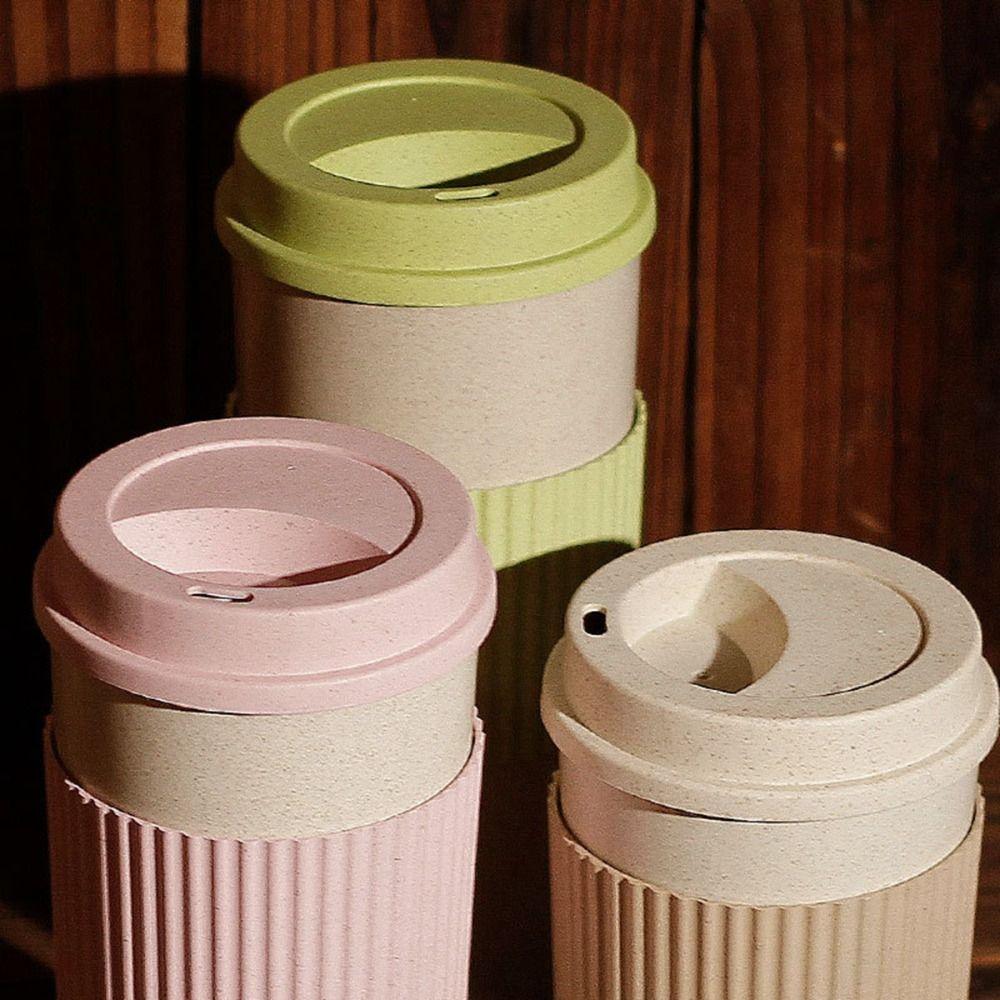 Picnic Outdoor Eco-friendly Travel Portable Wheat Straw Tumbler Cup Tea Cup Drinkware Coffee Mug