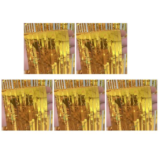 5 шт. Сверкающие фольгированные шторки с бахромой 1x2 м, металлический стримерный фон для свадьбы, дня рождения